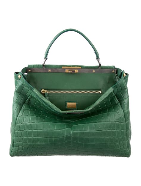 fendi peekaboo grün|fendi peekaboo crocodile.